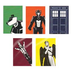 DOCTOR WHO 5 X GREETINGS CARDS NO WRITING