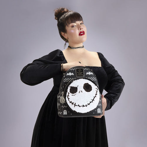 Loungefly - The Nightmare Before Christmas Jack Skellington Reversible Sequins Mini Backpack