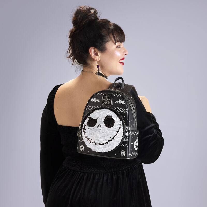 Loungefly - The Nightmare Before Christmas Jack Skellington Reversible Sequins Mini Backpack