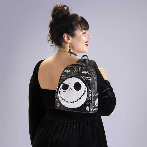 Loungefly - The Nightmare Before Christmas Jack Skellington Reversible Sequins Mini Backpack
