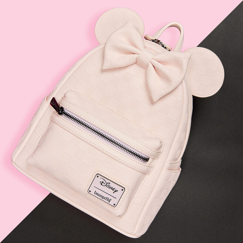 Loungefly - Minnie Mouse Checkered Texture Mini Backpack - Pink