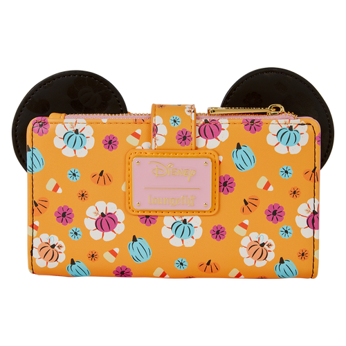 Loungefly - Minnie Mouse Cosplay Floral Pumpkin Flap Wallet