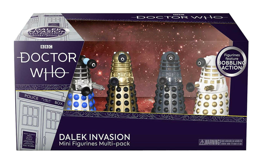Doctor Who Dalek Invasion Multi Pack 4 Mini Bobble Figure Set