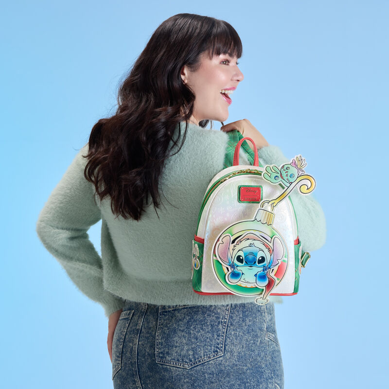 Loungefly - Stitch & Scrump Iridescent Holiday Ornament Mini Backpack