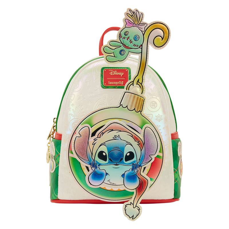 Loungefly - Stitch & Scrump Iridescent Holiday Ornament Mini Backpack