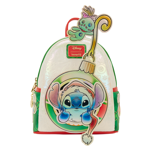 Loungefly - Stitch & Scrump Iridescent Holiday Ornament Mini Backpack