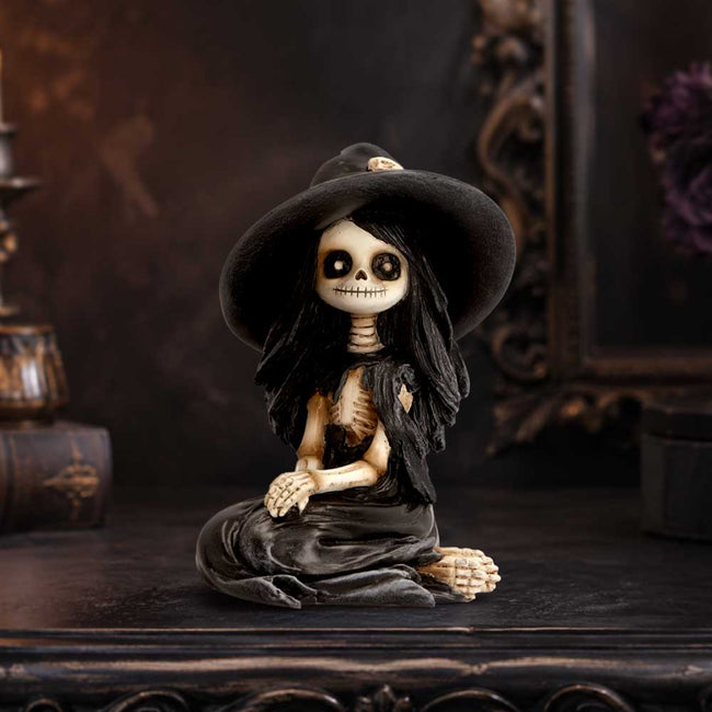 Hexabelle 8.8cm Skeleton Witch Girl Sitting on Knees 8.8cm NEMESIS NOW