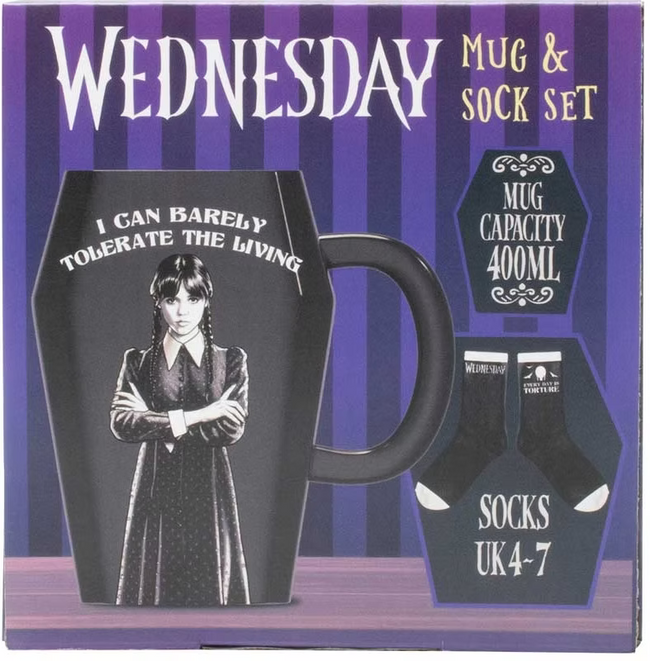 WEDNESDAY MUG & SOCK SET - COFFIN MUG