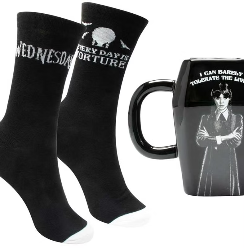 WEDNESDAY MUG & SOCK SET - COFFIN MUG
