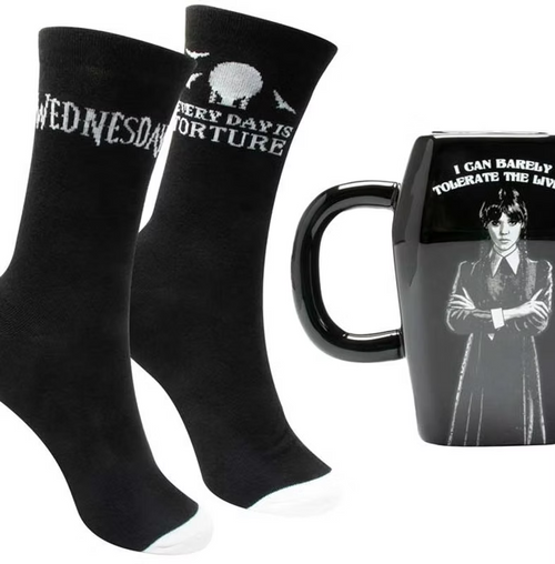 WEDNESDAY MUG & SOCK SET - COFFIN MUG
